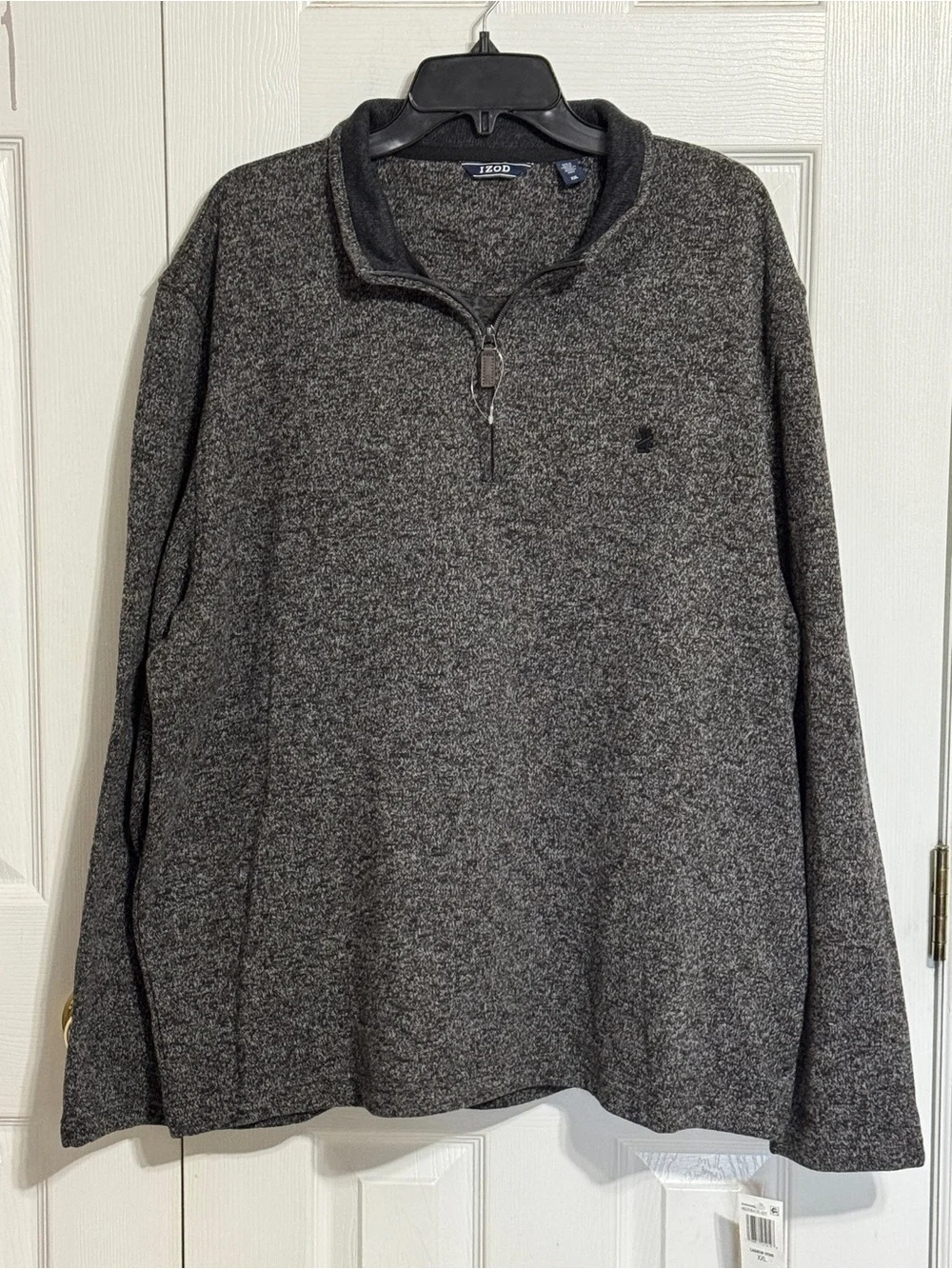 Izod Men's Dark Heather Charcoal Half-Zip Sweater